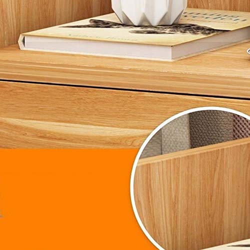 JYDQM Double Drawer Design Bedroom Bedside Table, Simple Bedside Table Bedroom Wooden Locker