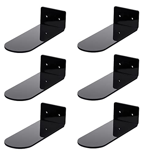Hausdec 6 Pack Floating Shoe Shelves,Black Acrylic Shoe Display Shelves,for Display Collectible Shoe&Sneaker