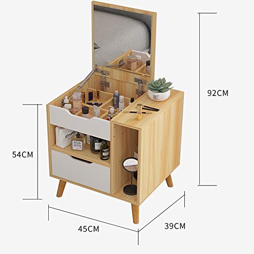 DINGZZ Nordic Dressing Table with Drawer Wood Dresser Nightstand Bedroom Furniture Mini Bedside Table Wedding Furniture