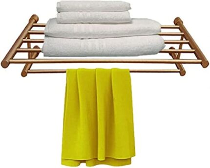 XHALERY Wall-Mounted Towel Rack,Towel Rail With Dual Row Towel Shelf For Bathroom,Double Holder Storage Rail