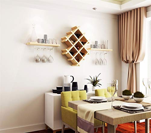 EYLINK Wine Racks,Wall Holder Vintage Grid |Wine Glass Tray Holder Large | Wine Bottle Holder | Rustic Wine Holder Wall Decoration Unit Frame for