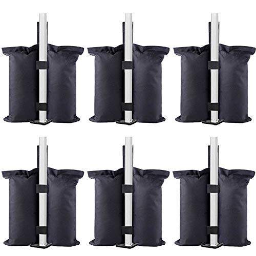 BEISUOSI Balance Weight Sandbags, for Patio Umbrella; Pop Up Tent; Canopy; and Other Outdoor Furniture. 6pcs (Black, 44cm x 46cm) per Package (Ba