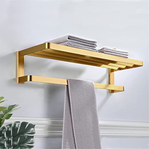 HIGOH Towel Racks, Bathroom Towel Rack Wall Mounted Towel Holder,Brass Bathroom Accessories Copper Towel Rack Bar,Bathroom Shelf,Towel Holder,Bat