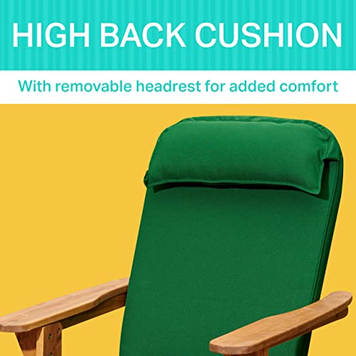 Plant Theatre Adirondack Chair Luxury High Back Cushion with Head Pillow in Cool Navy