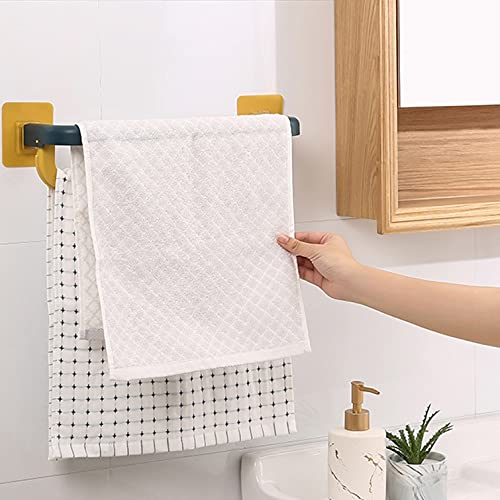 KLHDGFD Self-adhesive Towel Holder Rack Wall Mounted Towel Hanger Bathroom Towel Bar Shelf Roll Holder 2 Laye Hooks Bathroom Organizer