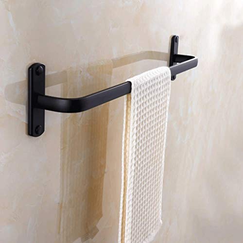 N/A Black Towel Rack, Space Aluminum Towel Rack Bathroom, Bathroom Towel Rack Single Pole, Total Length 39 Cm - Towel Rack