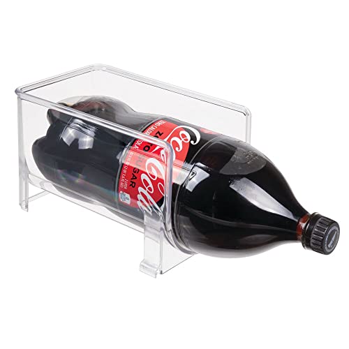 mDesign Kitchen Wine Rack — Stackable Bottle Rack for Wine, Water and Other Drinks — Pantry, Cupboard and Fridge Storage Rack — Pack of 2 — Clear