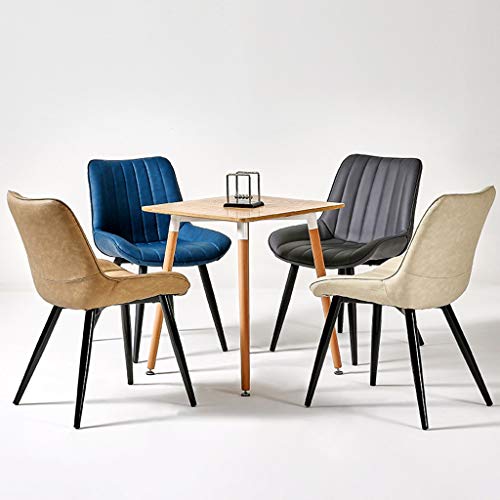 Modern Kitchen Dining Room Chairs Dining Chairs Water Proof PU Leather Side Chair With Metal Legs Kitchen Living Room Counter Chairs (Color : Cof