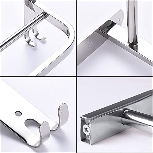 Kuivoo Towel Rail Bar,304 Stainless Steel Double Towel Holder,38cm/15Inches Wall Mounted Polished Bath Towel Rack for Kitchen and Bathroom, Silve