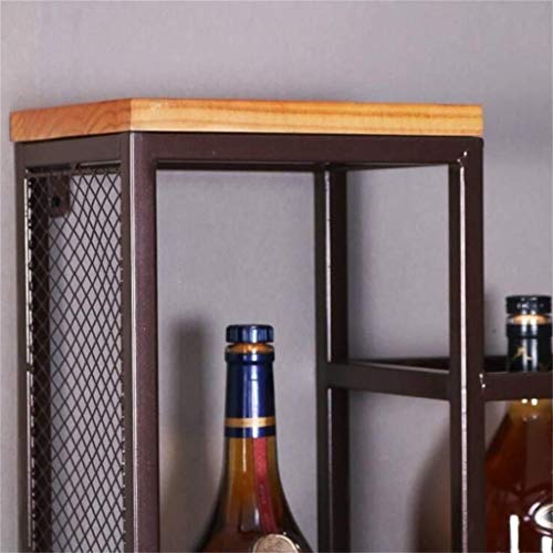 EYLINK Vintage Wall Mounted Wine Rack Organizer, Rustic Bottle Glass Holder Bar Kitchen Home Wall Shelving Wine Goblet Stemware Storage Display S