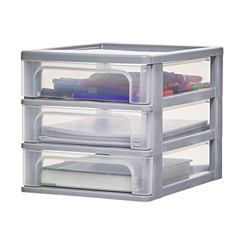 Iris Ohyama Europe Drawers, Storage drawers with 3 drawers, Plastic drawers black, Drawer tower unit three drawers, Drawer organiser, Plastic off