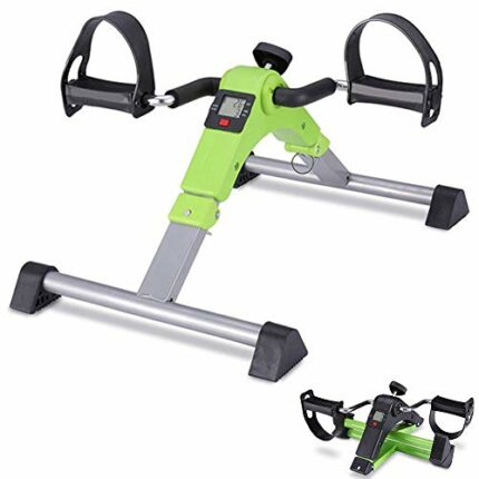 HUANGXING - Foldable Mini Pedal Exerciser Bike, Portable Arm/Leg Exercise Under Desk Cycle, Adjustable Resistance, Ideal for Rehabilitation, Impr