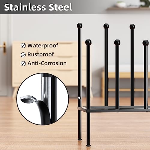 pickpiff Free Standing Shoe Racks - Black Metal Boot Rack, Shoe Organizer for Dorm Room, Closet, Entryway, Bedroom, Patio Outdoor, Hallway, Black
