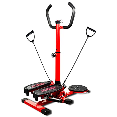 Load-Bearing 440LBS Stepper Walkout Multi-Function Fitness Step Machine Trainer Stair Stepper Machine with Handlebar, Twisting Machine, Resistanc