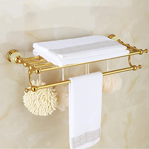 HIGOH Towel Racks, Bathroom Towel Rack Wall Mounted Towel Holder,European Style Bathroom Towel Rack,Stainless Steelen Bathroom Rack,Bathroom Jade