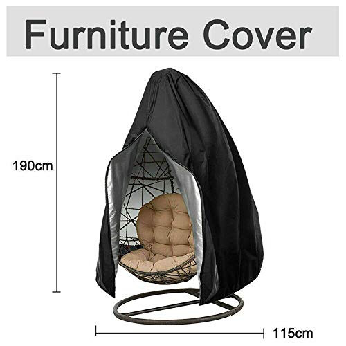 CMY Garden Hanging Chair Cover, Patio Chair Dust Waterproof UV Protector Swing Chair Cover With Zipper For Outdoor Egg Chair, Swing Chair, Rattan