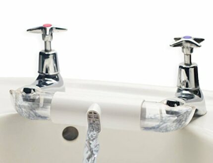 Adaptor for Sinks with Separate TAPS, for Mixing hot and Cold Water in Kitchen & Bathroom. This Connector Helps Save Water (White)