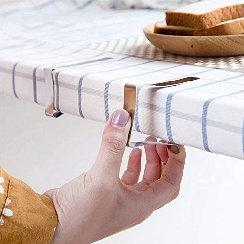 MIN-XL Tablecloth Clips, 6 Pieces Stainless Steel Table Cover Clamps, Adjustable Table Cloth Holders Clips for Outside, Home, Dining, Picnic, Par