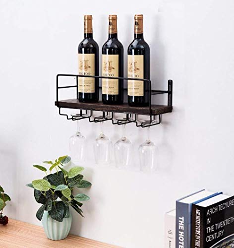 NEOCHY Wine Rack Modern Wall-Mounted Goblet Hanging Floating Kitchen Restaurant Bar Storage Bottle Simple Decorative