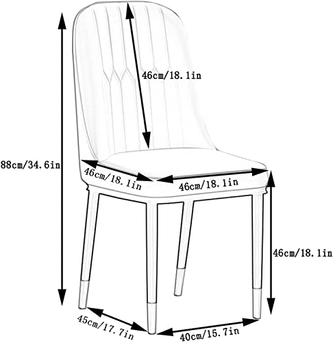 dining chair Dining Chairs Set - Corner Kitchen Counter Chairs, Kitchen Dining Room Chairs Set of 2 Modern PU Water Proof Leather High Back Soft