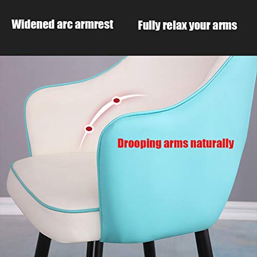 Modern Kitchen Dining Room Chairs Leather Dining Chairs Living Room Armchair with Black Metal Legs And Backrest For Living Room Bedroom Kitchen (