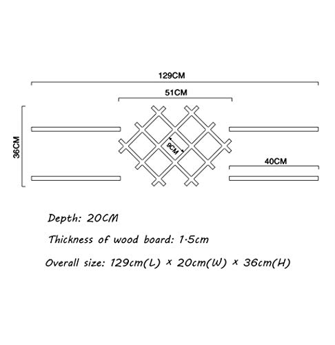 EYLINK Wine Racks,Wall Holder Vintage Grid |Wine Glass Tray Holder Large | Wine Bottle Holder | Rustic Wine Holder Wall Decoration Unit Frame for
