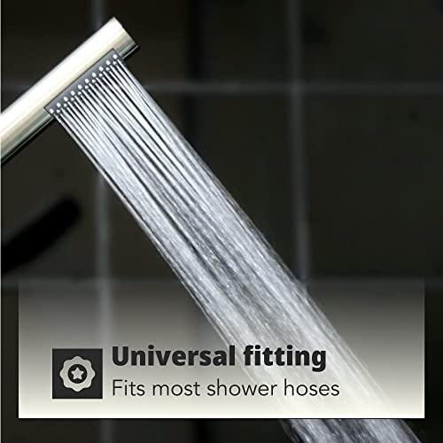 H&S Shower Head Universal Bath Shower Handheld Pencil Handset High Pressure Single Function Stainless Steel, chrome, 1644 blue