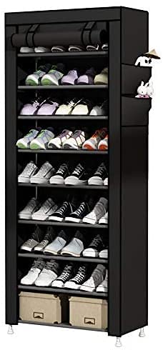 St@llion 10 Tiers Portable Shoe Storage Rack | Shoe Cabinet Organizer Shoe Rack Stand with Dustproof Cover Hold 30 Pairs of Shoes- 153 x 58 x 29