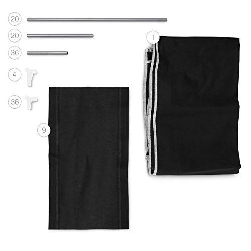 Relaxdays Organising Wardrobe Fits 36 Pairs of Shoes in 3 Colours Storage Solution, Steel, Black, 151 x 60 x 30 cm