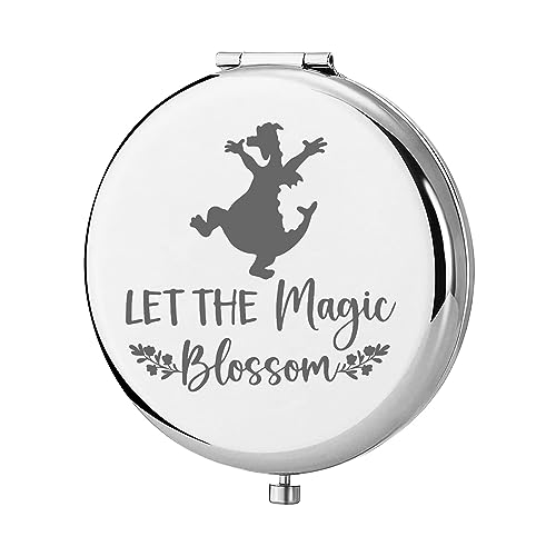 KEYCHIN Figment Dragon Pocket Mirror Purple Figment Fans Gifts Let The Magic Blossom Compact Makeup Mirror for Women Girls (Magic Blossom-S)
