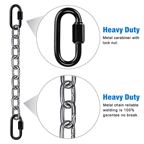 BeneLabel 2 Hanging Chair Chain with 4 Carabiners, Heavy Duty Hanging Kits Hammock Chair Hardware for Indoor Outdoor Playground Hanging Chair Ham