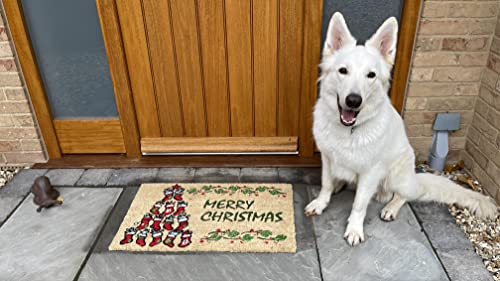 Coco&Coir Door Mat| Non-Slip | Thick Coir | Premium Quality | Rubber Backed | Eco-Friendly | Indoor | Outdoor | Heavy Duty | Christmas Theme | Xm