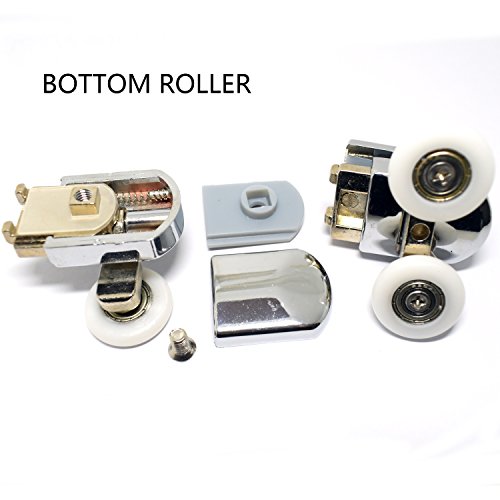 Set of 4 Twin Shower Door Rollers Runners Wheels Pulleys 23mm Wheel Diameter Top Bottom Bathroom Replacement Parts