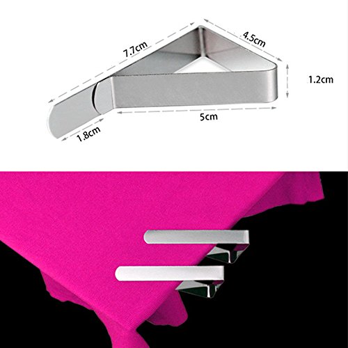 PEIUJIN 20 Pack Stainless Steel Tablecloth Clips Table Cloth Cover Clamps
