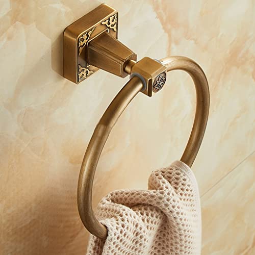 HIGOH Towel Racks,Bath Towel Holder,Bathroom Hand Towel,Solid Alumiwall-Mounted round Antique Brass Color Towel,New Bathroom Towel Holder,Towel R