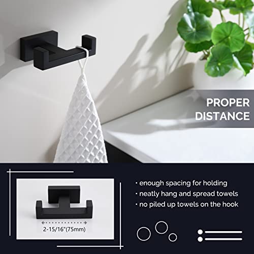 Double Robe Hook, Angle Simple SUS304 Stainless Steel Bath Towel Hook Coat Hook Purse Holder Kitchen Bathroom Shower Towels Dual Hook Washcloths