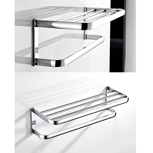 HIGOH Towel Racks, Bathroom Towel Rack Wall Mounted Towel Holder,Electroplating Bright Chrome Plated Copper Material Simple Bathroom Towel Rack