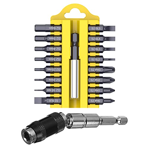 Pivoting Bit Holder Magnetic Pivot Drill Bit Holder Quick Release Flexible Screwdriver Bit Holder for Tight Spaces or Corners