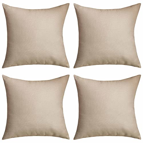 Home Brilliant Sage Green Cushion Covers 45 x 45 for Garden Furniture, Decorative Outdoor Cushions Covers Waterproof, 18x18 inches, Pack of 4, Sa