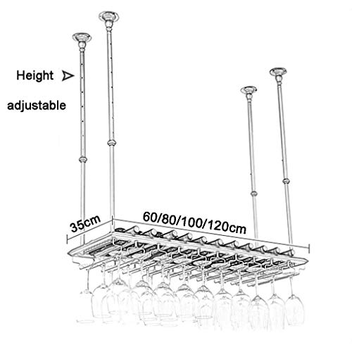 EYLINK Wine Racks,Adjustable Metal Ceiling Industrial Hanging Wine Glass Racks Goblet Stemware Holder Decoration Shelf