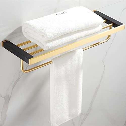 HIGOH Towel Racks,Bathroom Towel Rack Wall Mounted Towel Holder,Bathroom Accessories,Brushed Bathroom Shelf,Towel Rack,Towel Hanger,Towel Holder,