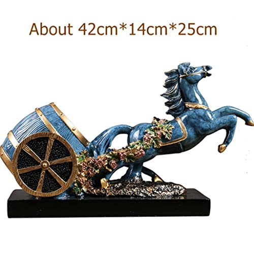 LUKEO Retro war car statue wine rack decoration war horse wine barrel wine bottle holder wine crafts ornaments