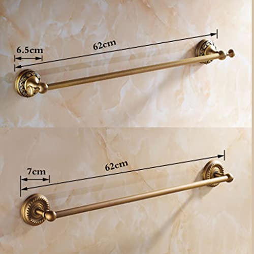 HIGOH Towel Racks,Towel Holder Towel Rail for Bathroom, All Copper European Style Antique Hand Towel Holder, Antique Single Rod Bathroom Rack, To