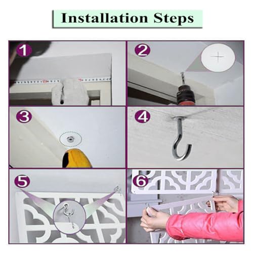 PKEPJ Hanging Room Divider Panels,Safety Room Divider 10 Pieces Screen Panels for Living Room Bedroom Office Home Decoration (White01)