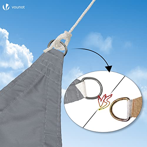 VOUNOT 3m x 5m Sun Shade Sail, Waterproof Outdoor Garden Sails Canopy Patio Party Sunscreen Awning 98% UV Block with Free Rope, Grey