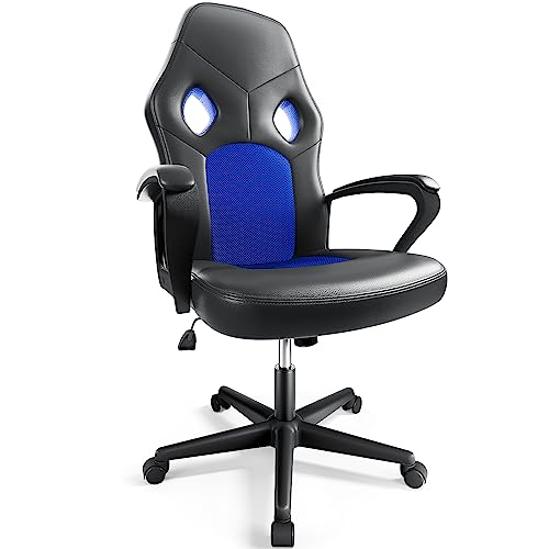 BASETBL Gaming Chair, Office Chairs Swivel Racing Work Chair with Lumbar Support, Leather PC Gaming Chair, Adjustable Desk Chairs for Home Office