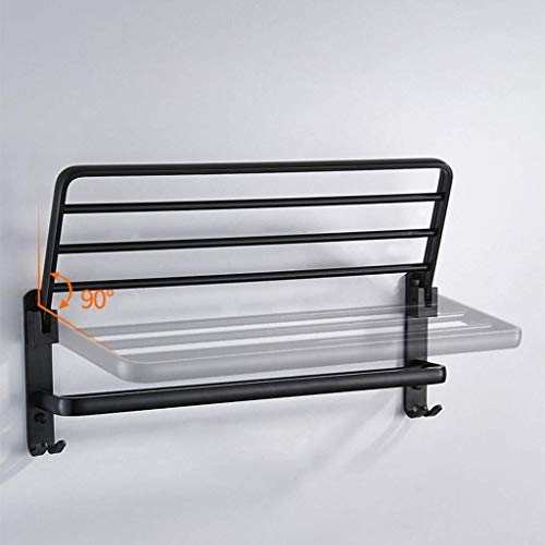 RSOCHS Multifunctional Towel Rack -Bathroom Lavatory Towel Rack Towel Shelf with Towel Bars Wall Mount Holder,Stainless Steel Matte Black