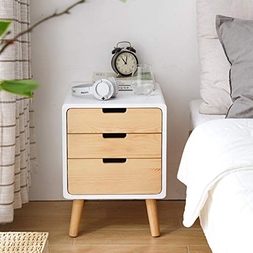 JYDQM Nightstand with Storage Drawer,Fashion Storage Cabinet Bedroom Bedside ,Solid Wood Legs Living Room Bedroom Furniture
