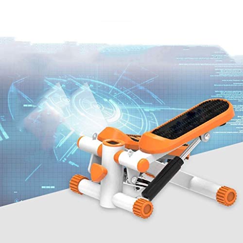 TWDYC Fitness Stair Stepper - Mini Stepper Fitness Cardio Exercise Trainer Twisting Action with Resistance Bands Green and Orange 37 * 27 * 17cm
