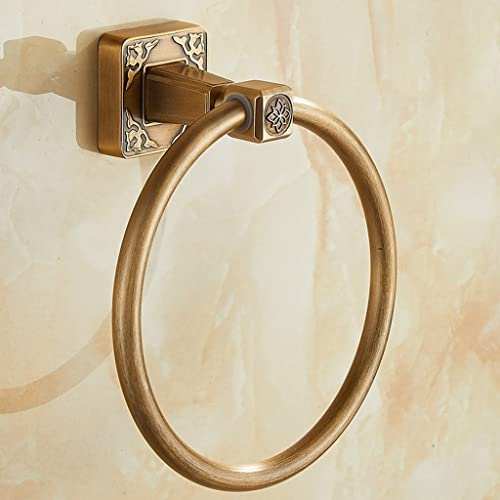 HIGOH Towel Racks,Bath Towel Holder,Bathroom Hand Towel,Solid Alumiwall-Mounted round Antique Brass Color Towel,New Bathroom Towel Holder,Towel R